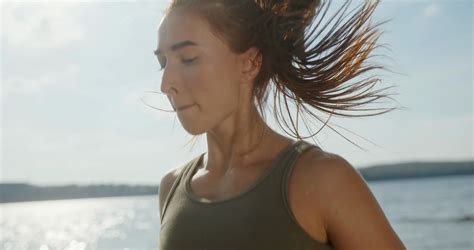 Strong Female Athlete Running On Spot Stock Footage Sbv 347665333