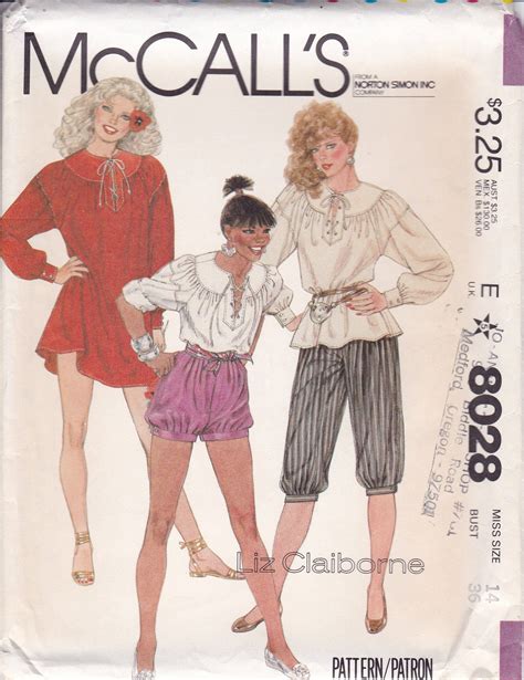 Vintage Retro 1980s 80s Vintage Sewing Pattern McCalls 8028 Designer