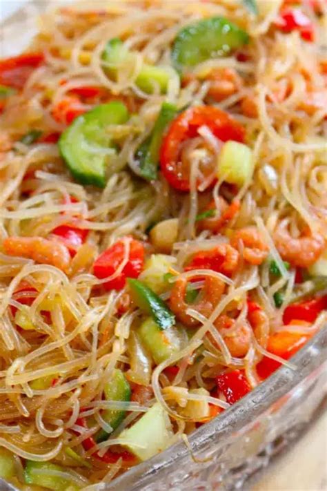 Glasnudel Salat Mit Garnelen Und Paprika Gesunder Genuss Rezept