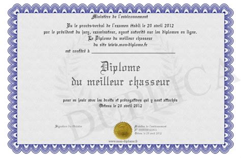 Diplome Du Meilleur Chasseur