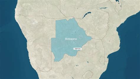 Acercar Al Mapa De Botswana Con Texto Sin Letra Y Con Bandera Metrajes