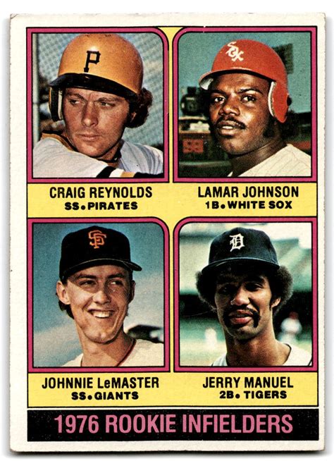 1976 Topps Rookie Infielders Craig Reynolds Lamar Johnson Johnnie