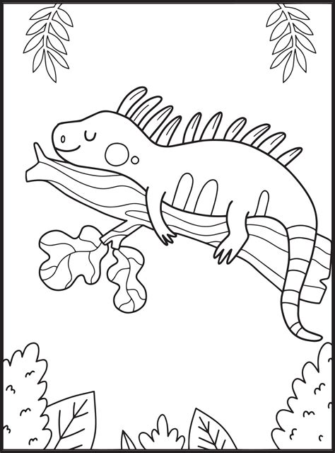 Reptiles Coloring Pages 16825099 Vector Art at Vecteezy