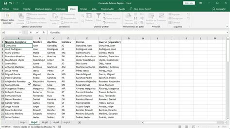 Cómo usar el Relleno rápido en Excel YouTube