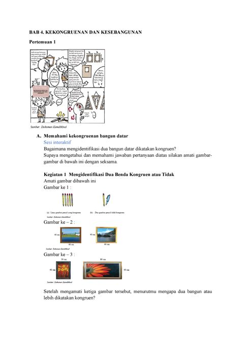 Bahan Ajar Matematika Bab Kekongruenan Dan Kesebangunan Bab