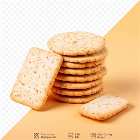 Biscoitos Cracker Em Fundo Transparente Representando O Conceito De