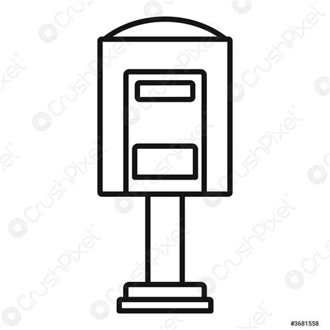 Red Street Mailbox Icon Outline Style Stock Vector 3681558 Crushpixel