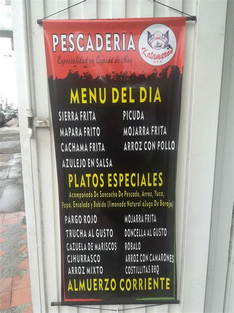 Carta del restaurante Pescaderia Katamarán Bogotá