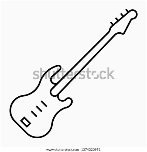 Outline Bass Guitar Vector Icon Stock Vector Royalty Free 1374320951 Shutterstock