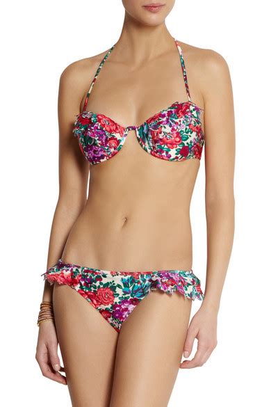 Zimmermann Verano Floral Print Bandeau Bikini NET A PORTER