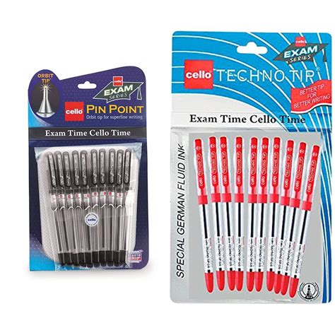 Cello Pinpoint Ball Pen Black Pack Of Technotip Ball Pen Set Red