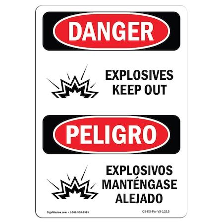 Signmission Safety Sign Osha Danger Height Aluminum Explosives