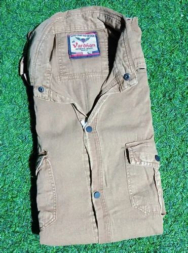 Plain Men Light Brown Denim Full Sleeve Shirt Regular Fit At Rs 280 In