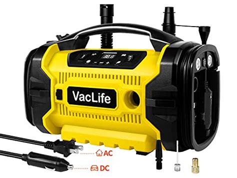 VacLife Tire Inflator 12V DC 110V AC Dual Power Portable Air