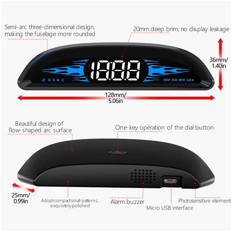 Acecar Digital Gps Speedometer Universal Car Hud Head Up Display With