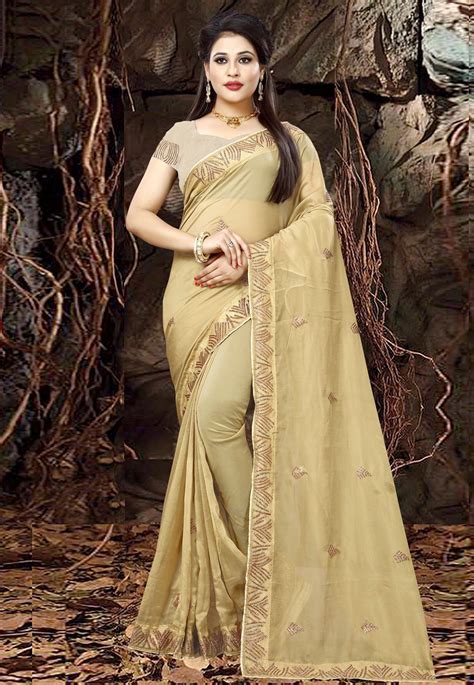 Beige Linen Festival Wear Saree 156853 Festival Wear Saree Designs