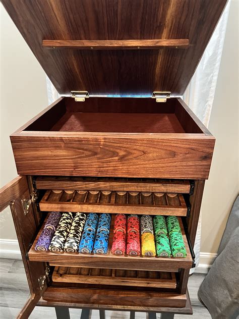 poker chip storage cabinet etsy