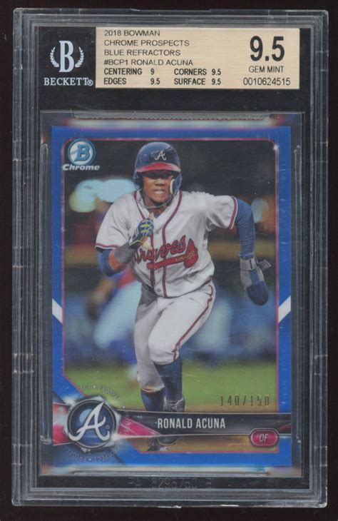 Ronald Acuna Bowman Chrome Prospects Blue Refractors Bcp Rc