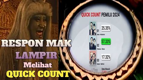 Reacktion Mak Lampir Melihat Quick Count Pemilu Parodi Pilpres