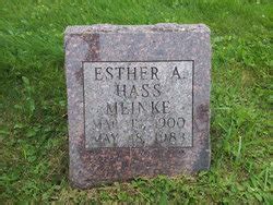 Esther A Werth Hass Meinke M Morial Find A Grave