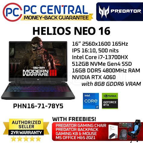 Acer Predator Helios NEO 16 PHN16 71 78Y5 Gaming Laptop Intel Core