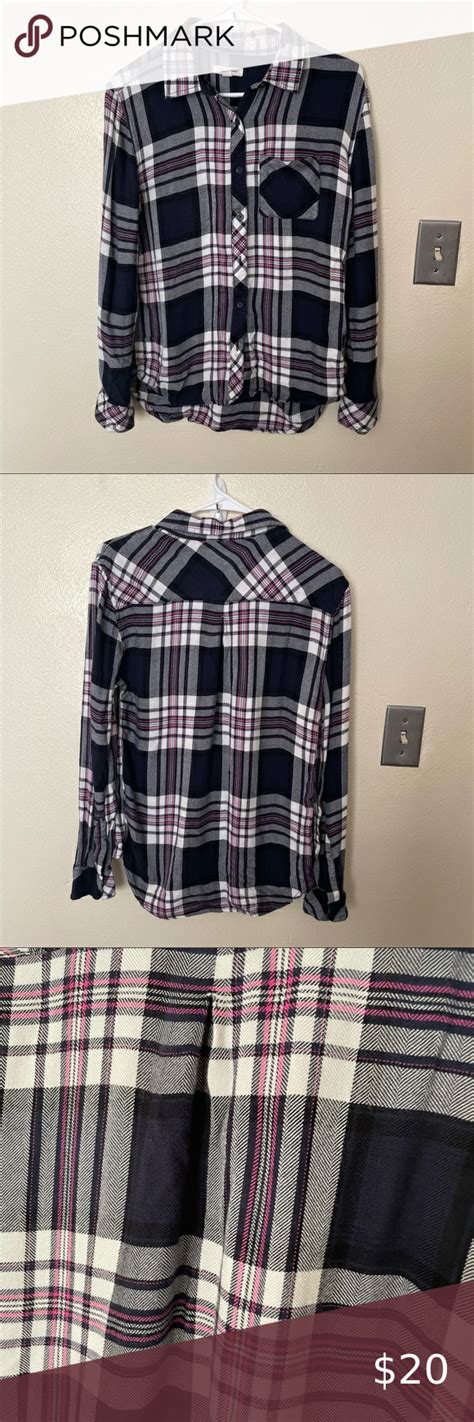 Beachlunchlounge Plaid Long Sleeve Top Long Sleeve Tops Clothes