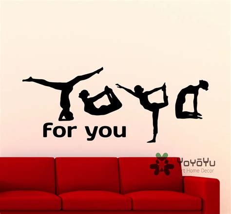 Yoga For You Wall Decal Yoga Poses Girl Fitness Gym Sports Dance Vinyl