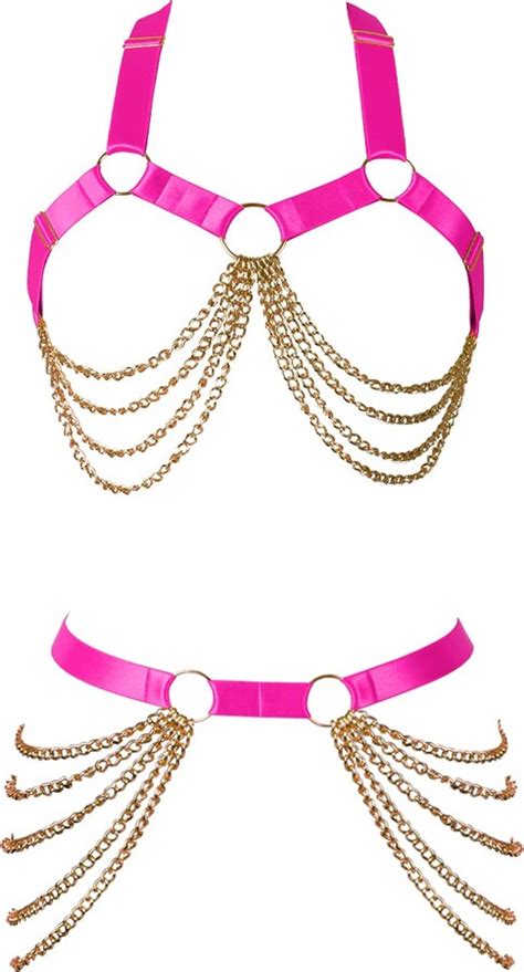 BANSSGOTH Body Chain Harness For Women Lingerie Full Cage Chest Adjustable Plus Size Strap