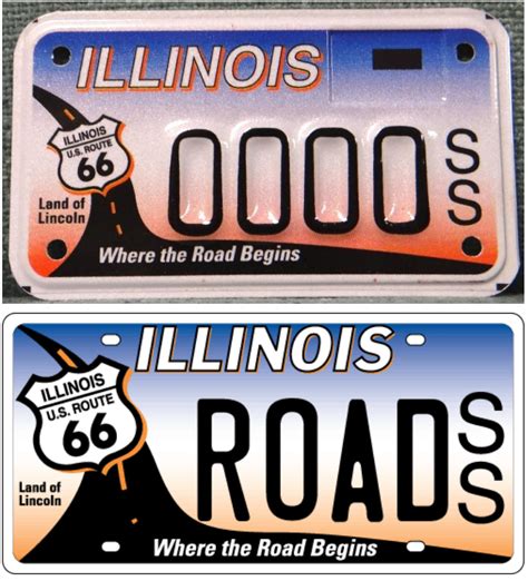 Illinois Route 66 Motorcycle License Plate