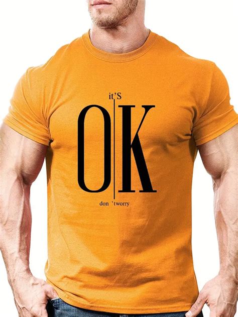 Ok Print Mens Trendy T Shirts Casual Graphic Tee Short Temu New Zealand