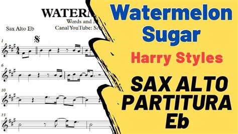 Watermelon Sugar Harry Styles Partitura Sax Alto Eb Sheet Music YouTube