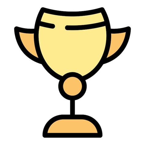 Vector De Contorno De Icono De Copa De Oro De Negocios Premio Ganador