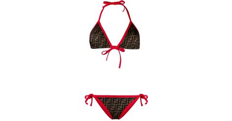 Fendi Ff Pattern Bikini In Red Lyst Canada