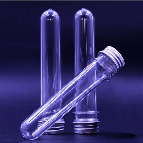 3 PCS 40ML Plastic Lab Test Tubes With Metal Caps Stoppers Screw Top