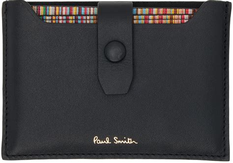 Paul Smith Black Signature Stripe Pull Out Card Holder SSENSE Canada