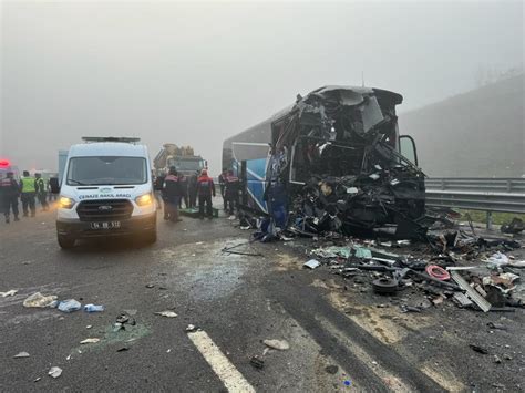 Kuzey Marmara Otoyolu nda zincirleme kaza 10 kişi öldü 59 kişi yaralandı