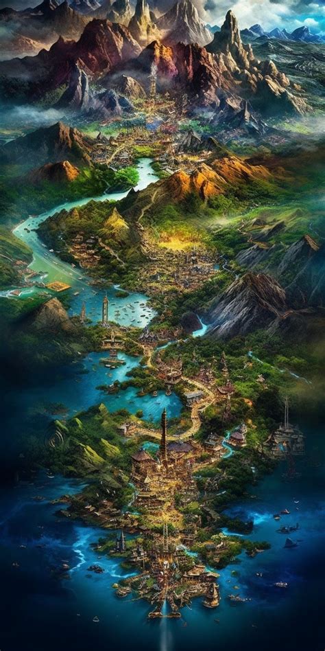 An Aerial View Of A City Surrounded By Mountains And Rivers With The