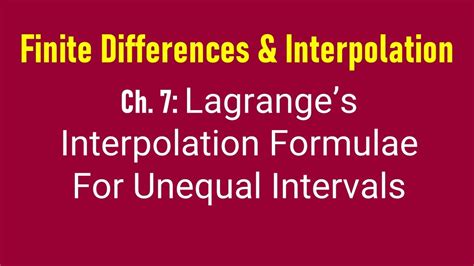 Lagranges Interpolation Formula Numericalanalysis Youtube