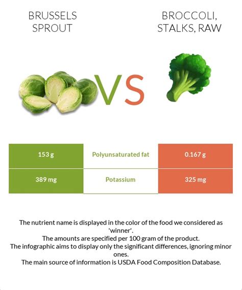 Brussels Sprout Vs Broccoli Stalks Raw — In Depth Nutrition Comparison