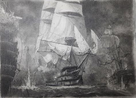 Ships On Fire Drawing By Keyoor Abhyankar Fine Art America