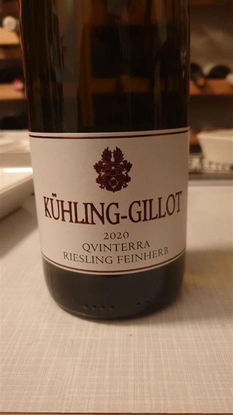 2020 Kühling Gillot Qvinterra Riesling Feinherb Germany Rheinhessen