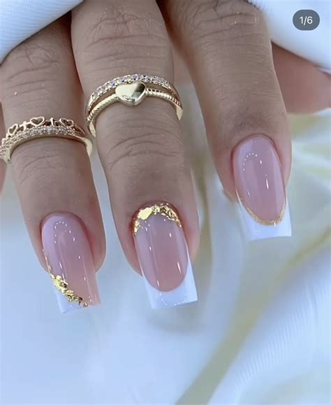 Fio De Ouro Para Unhas - Unhas decoradas com fio de ouro | Unha branca decorada com folha de ...