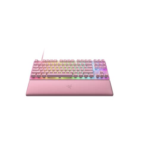 Razer Huntsman V2 Tenkeyless Tkl Optical Gaming Keyboard Red Switch Quartz Pink Ple Computers