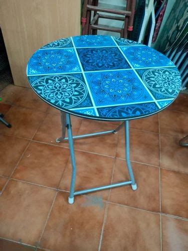 Mild Steel Blue Round Folding Table at Rs 900 in Coimbatore | ID: 2851673225391