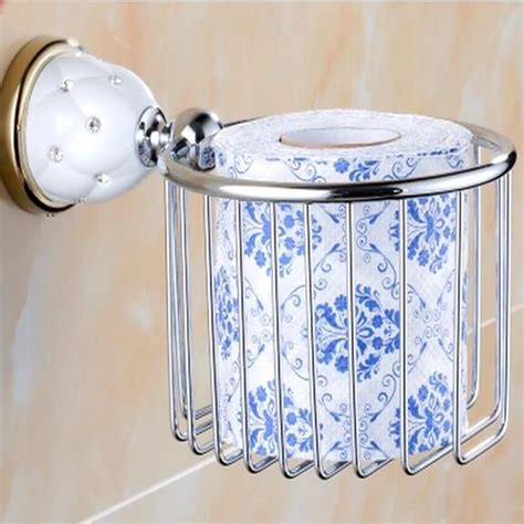 Wholesale And Retail Bathroom Chrome Golden Toilet Paper Holder