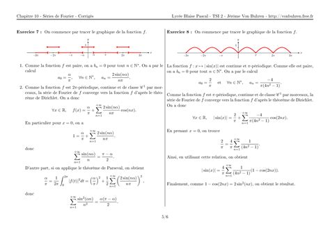 Corrig S Exercices S Ries De Fourier Alloschool