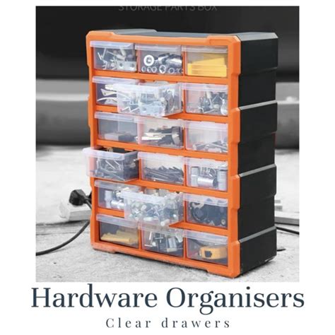 Ready Stock Sg Seller Hardware Storage Organiser Clear Drawers With