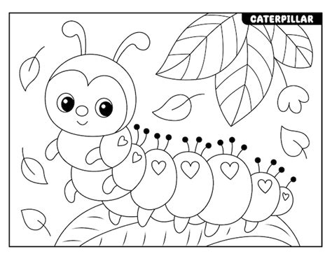 Disegni Da Colorare Di Insetti Per Bambini Vettore Premium