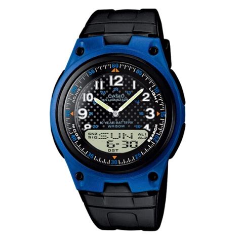 Casio Aw B Black Resin Strap Analog Digital Dial Mens Wrist Watch