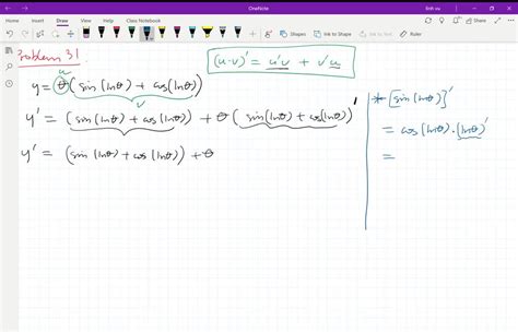 SOLVED Find the derivative of y with respect to x t or θas